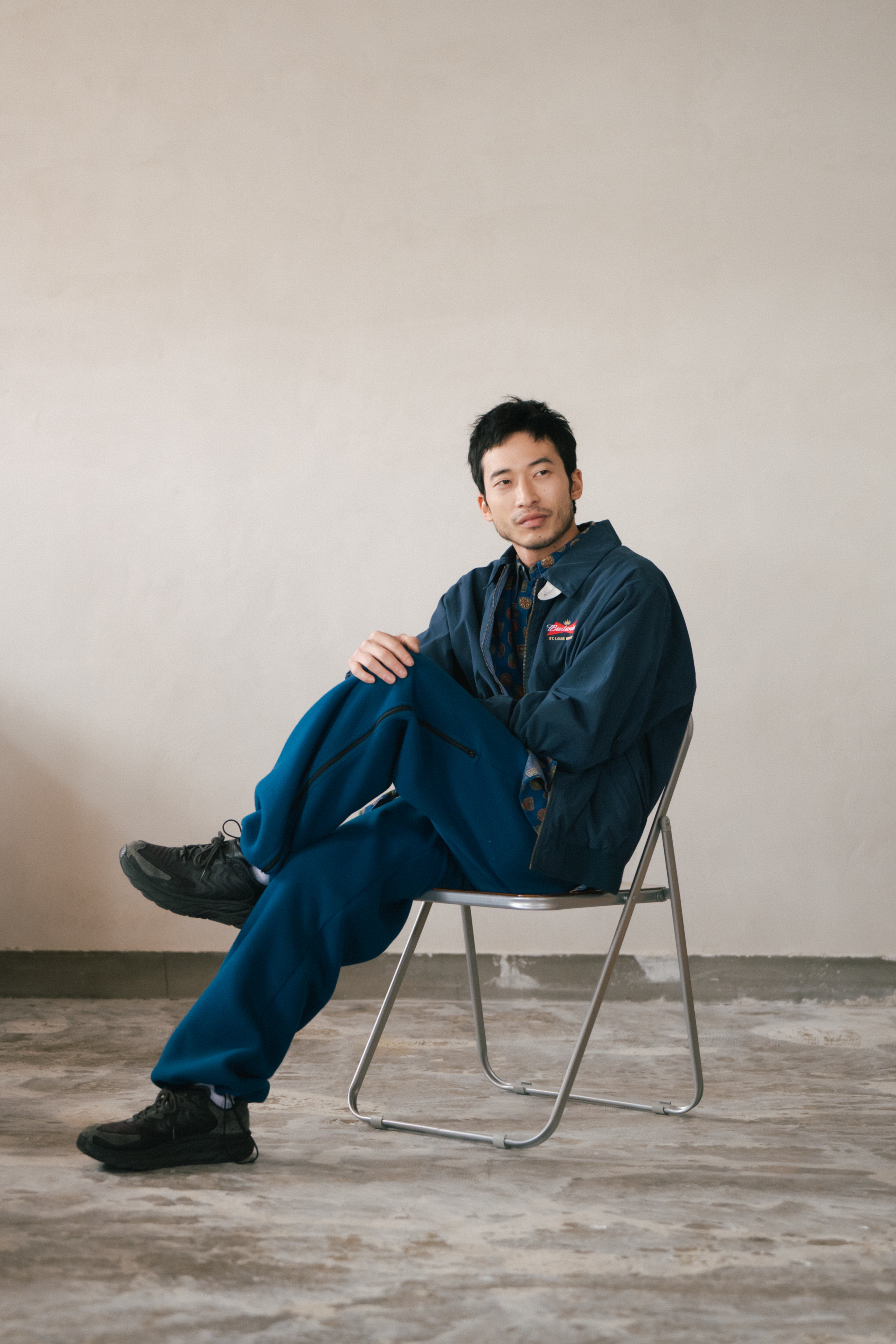 Side-Zip Fleece Pants - Ink Blue
