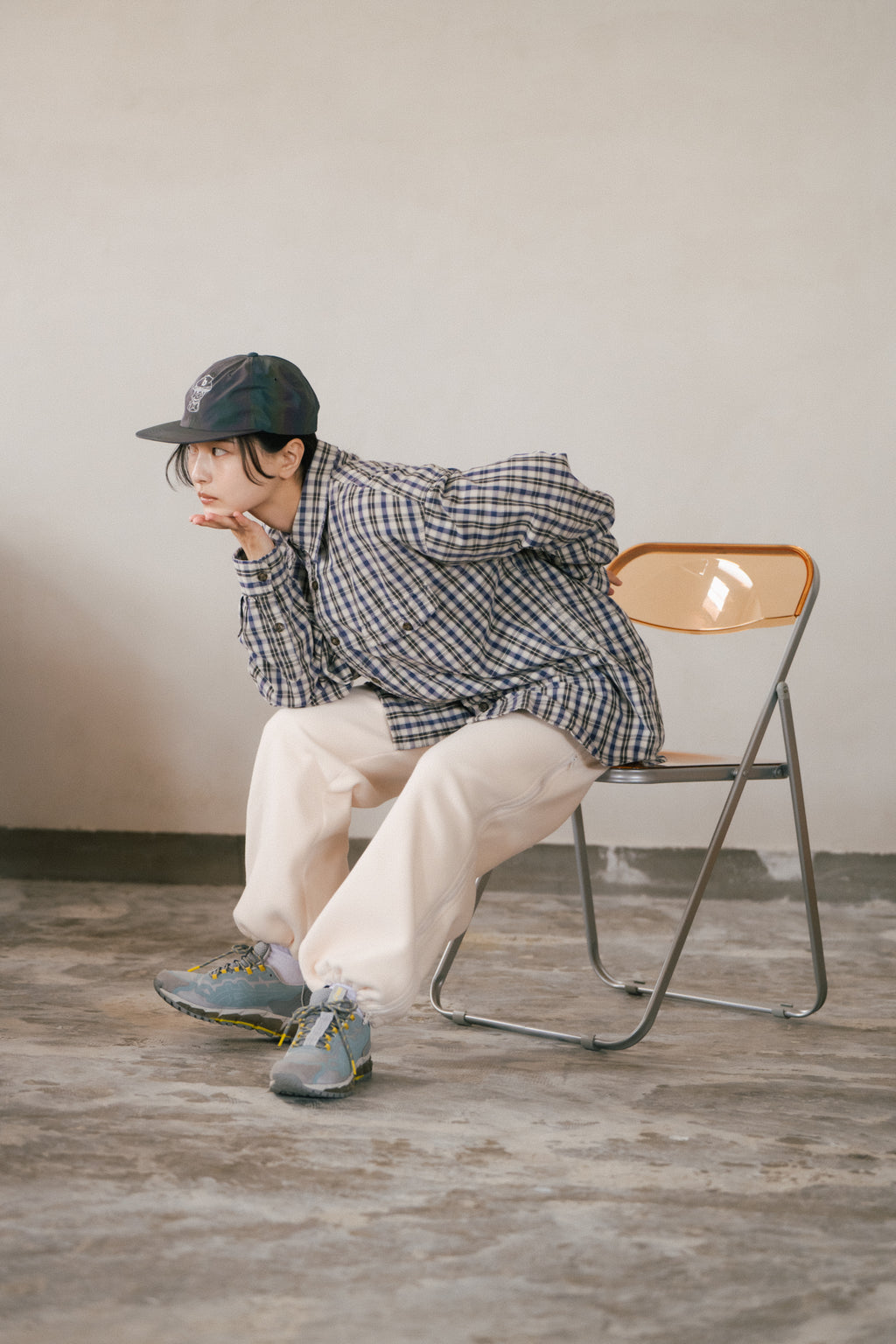 Side-Zip Fleece Pants - Off White