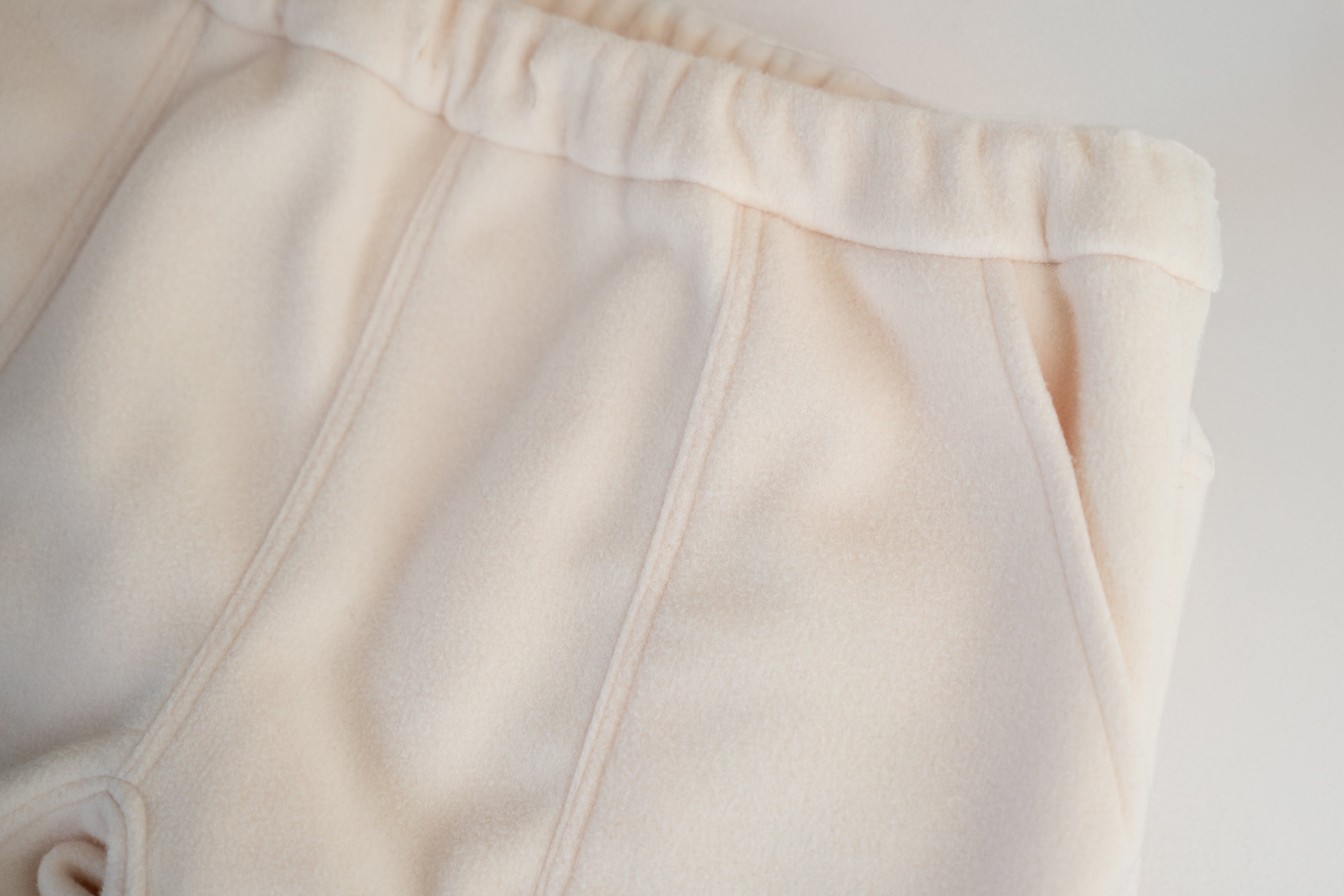Side-Zip Fleece Pants - Off White