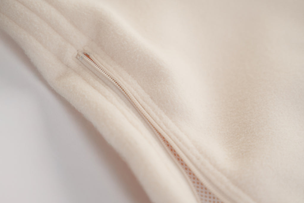 Side-Zip Fleece Pants - Off White