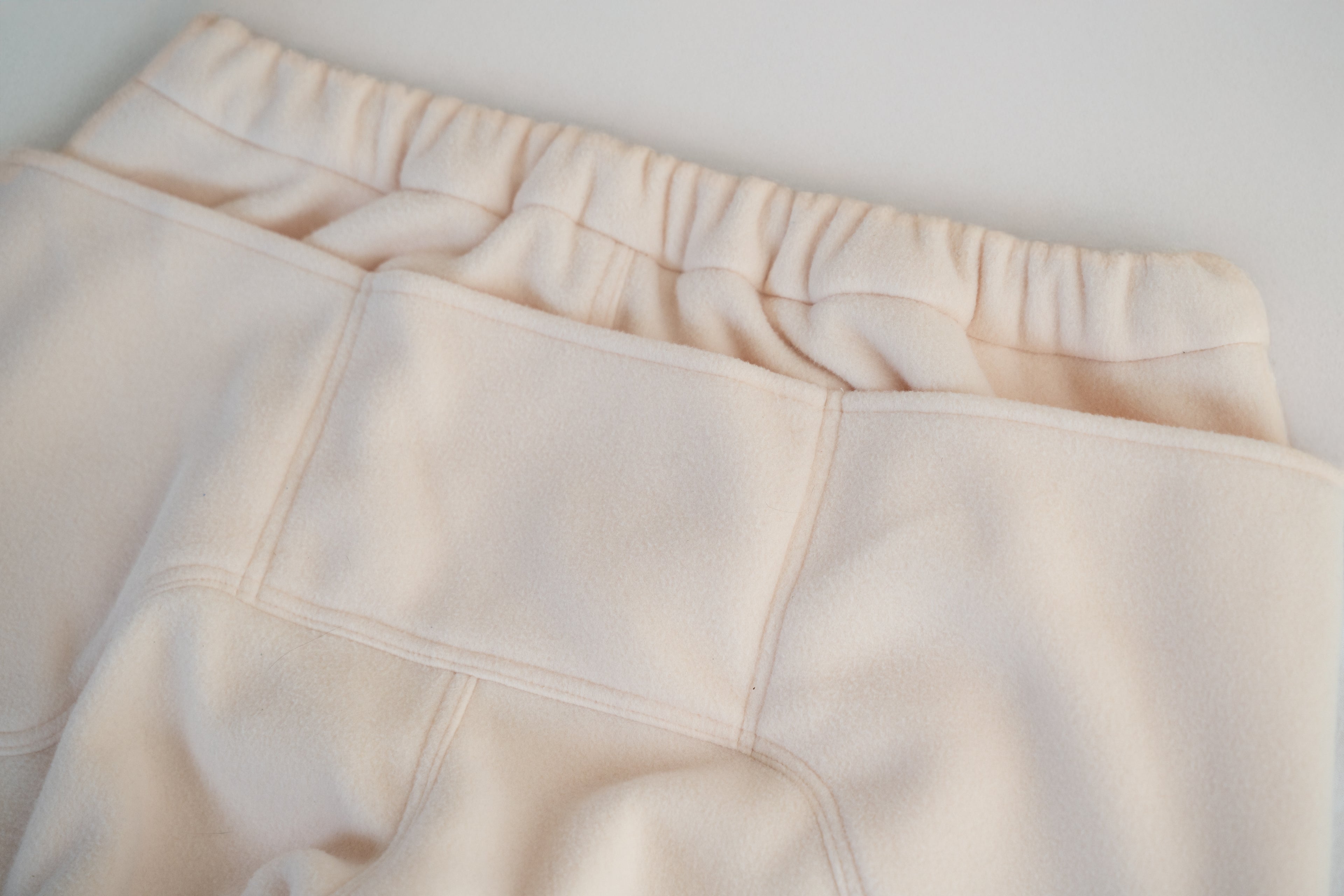 Side-Zip Fleece Pants - Off White