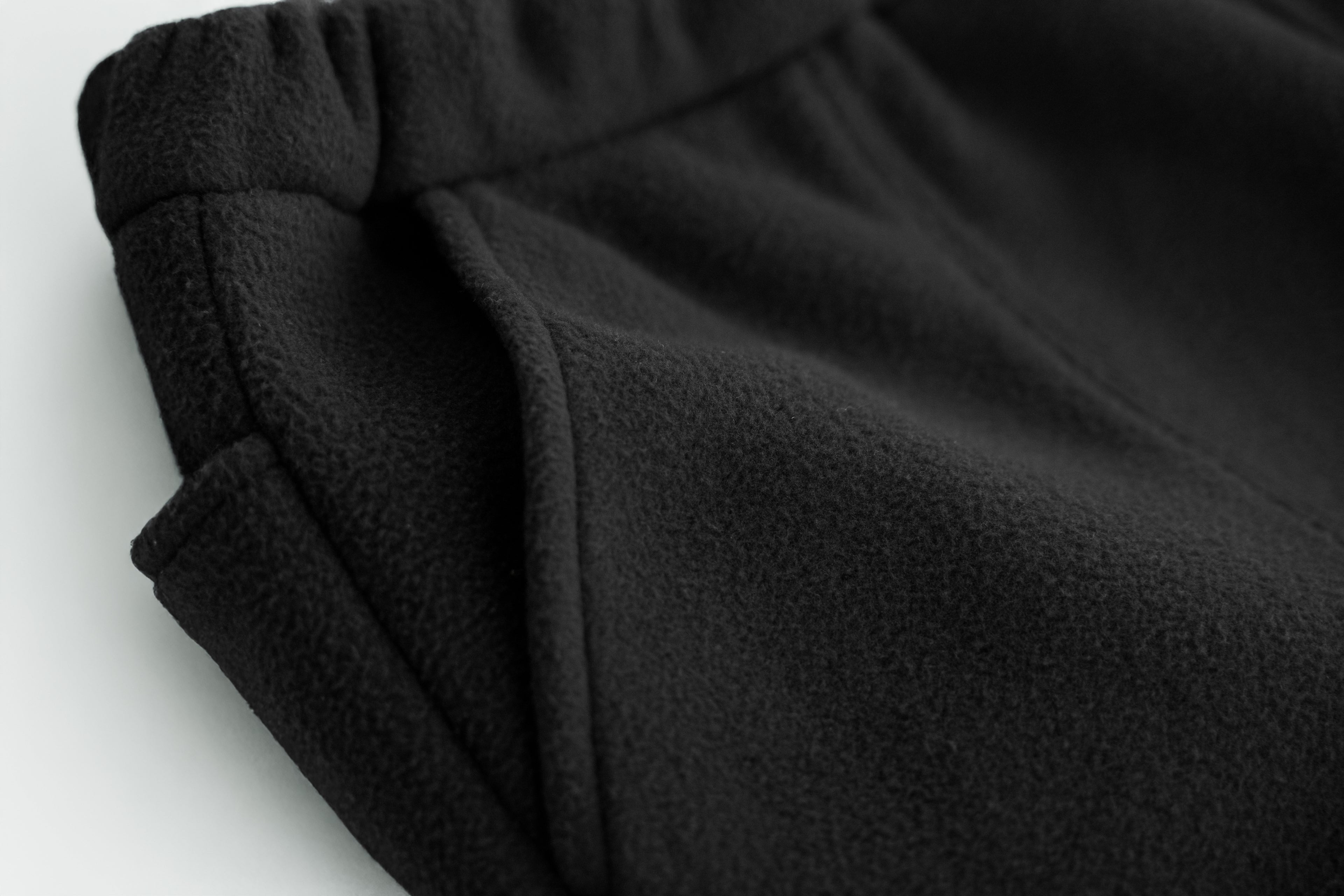 Side-Zip Fleece Pants - Black