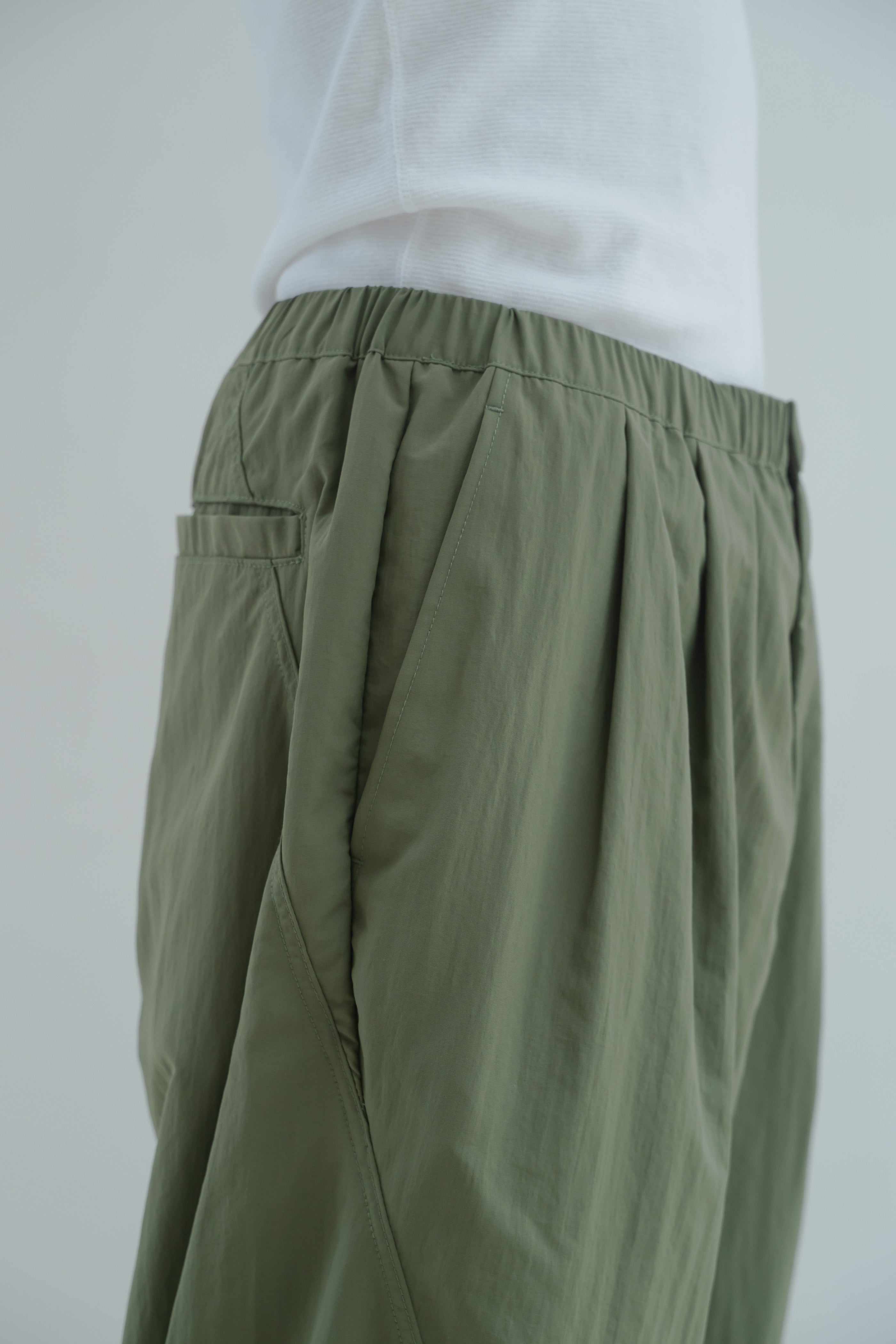 Nylon Easy Pants - Olive – Sanri studios