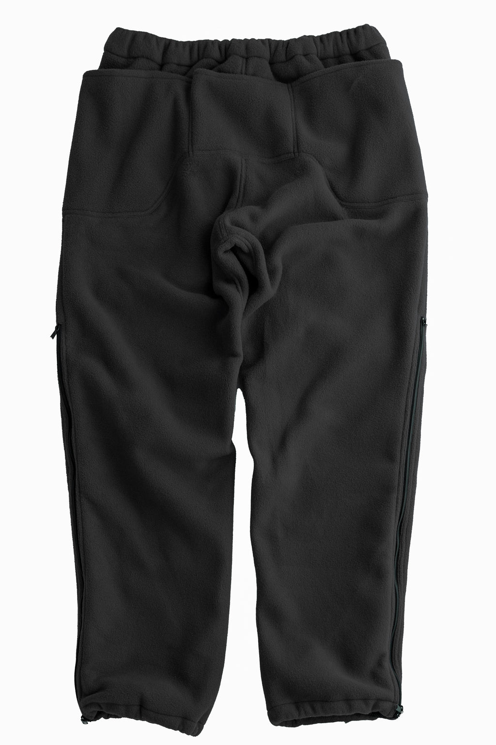 Side-Zip Fleece Pants - Black
